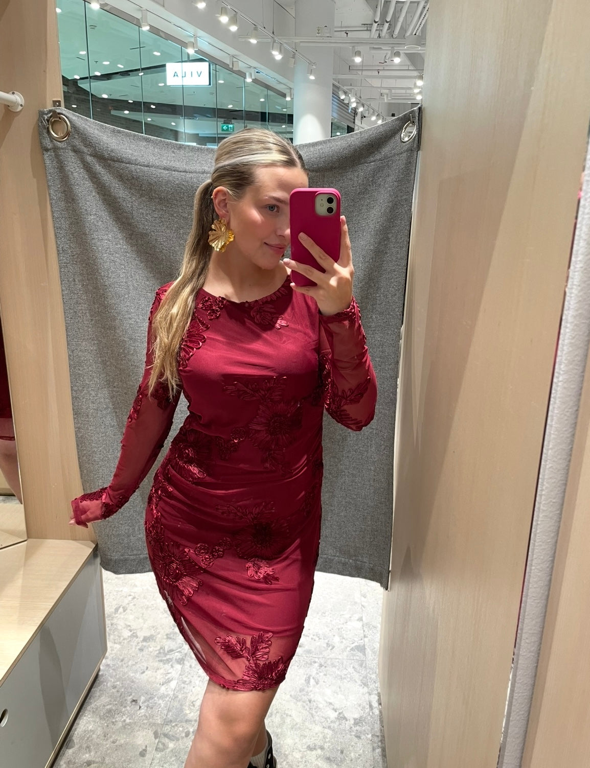 PCOFFIA Long Dress - Beet Red
