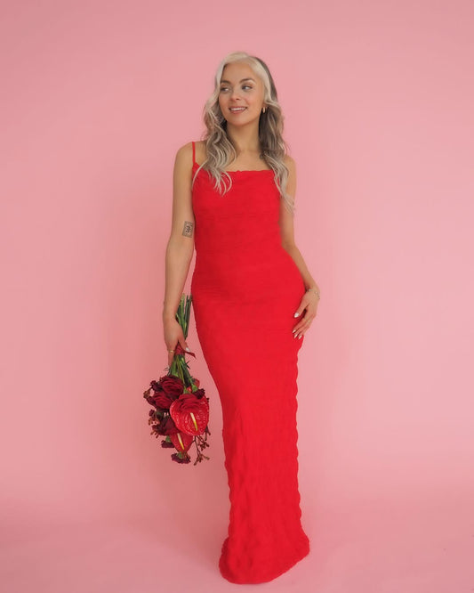 VIREJA Long Dress - Racing Red
