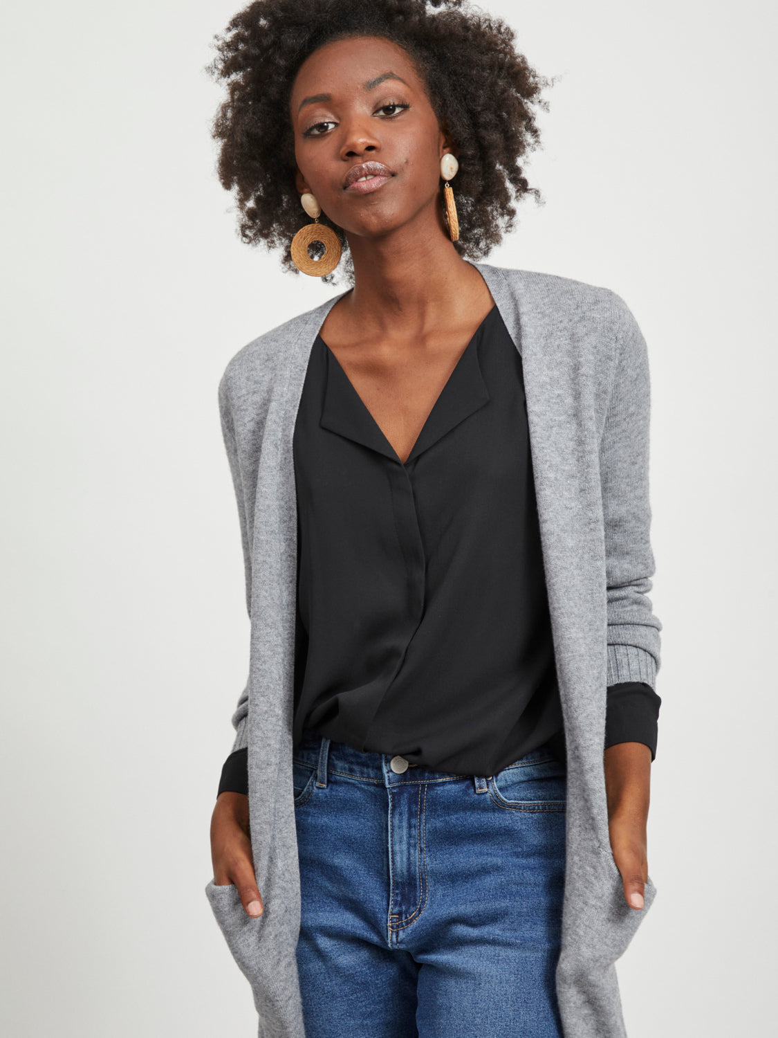 VIRIL Cardigan - medium grey melange